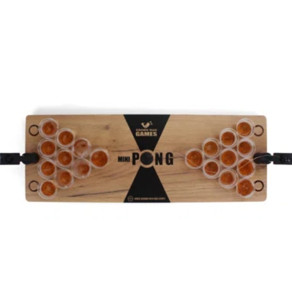 Grown Man Games Mini Beer Pong Drinking & Party Game Tabletop Set, NIB